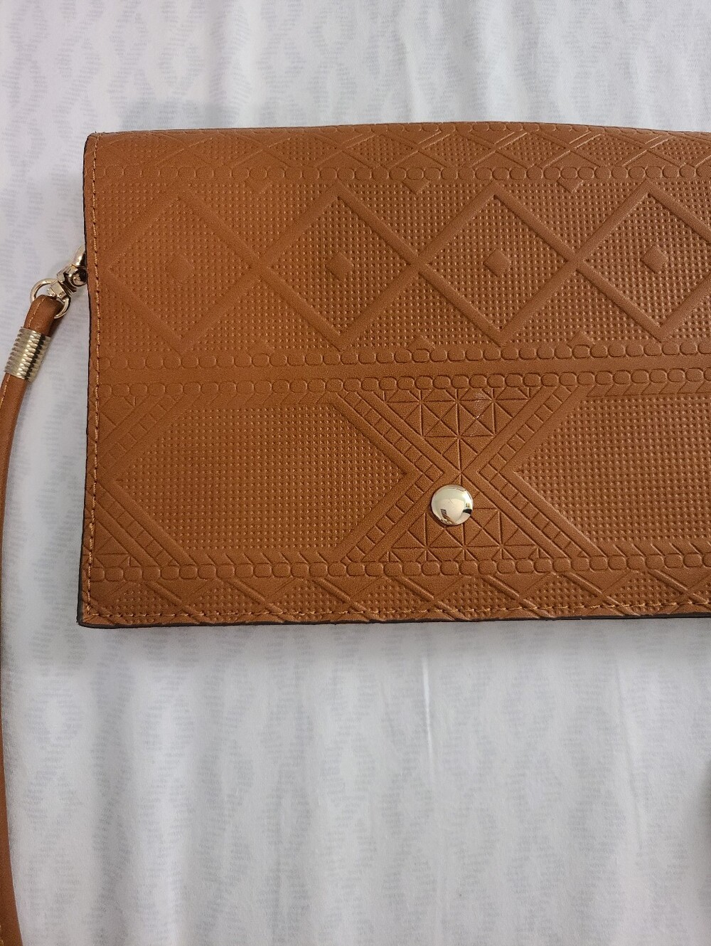 Leather Crossbody Bag in Cognac Brown